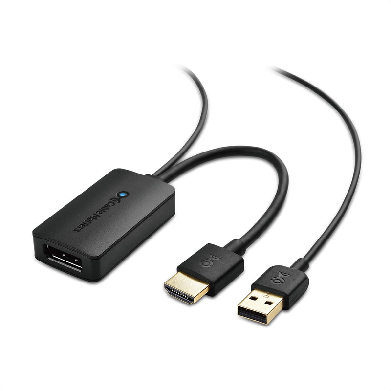 Cable Matters HDMI to DisplayPort Adapter, Active HDMI to DP, 4K@30Hz | Unidirectional, HDMI Source to DisplayPort Monitor Only
