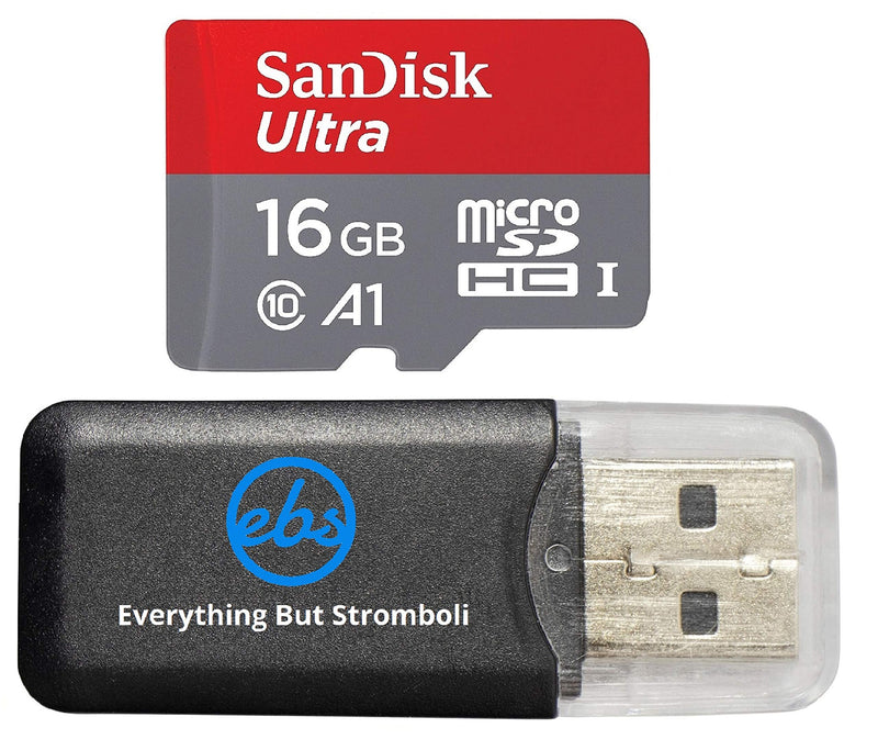 Sandisk Ultra micro SDHC Micro SD UHS-1 TF Memory Card 16GB 16G Class 10 works with Samsung GALAXY S5 w/ Everything But Stromboli Memory Card Reader