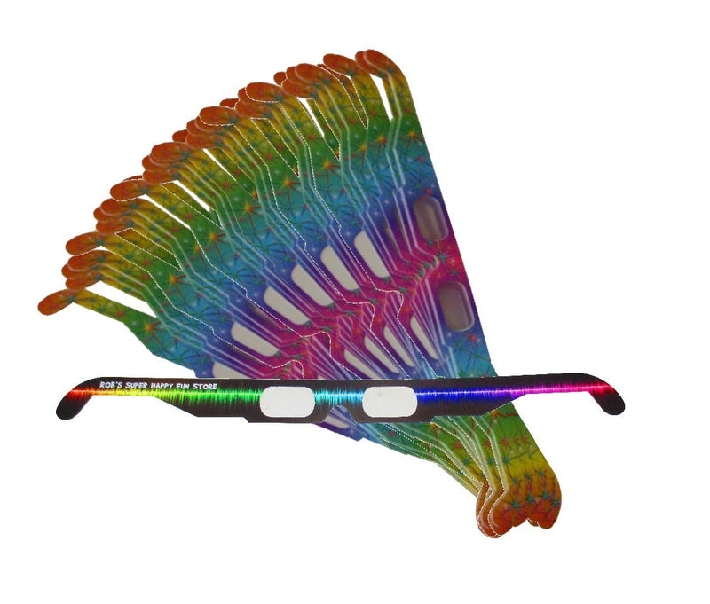 Fireworks Diffraction Glasses (50 Rainbow Spectrum Frames + 1 Exclusive Bonus Pair) - Foldable Paper/Cardboard Frames - 51 Glasses Total