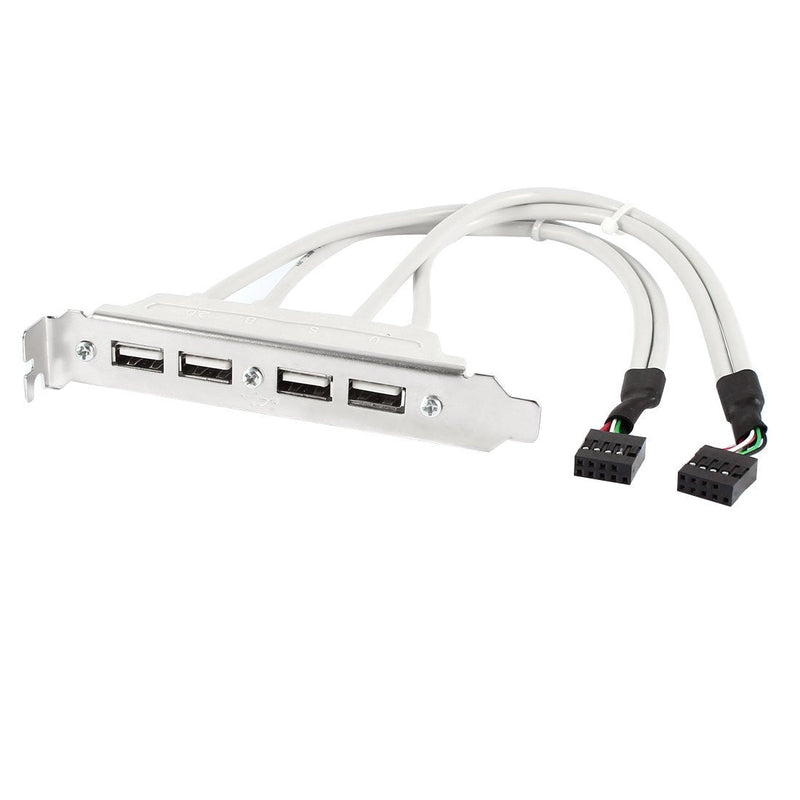 uxcell 4 Ports Hub USB 2.0 Port Slot Plate Adapter Panel to Motherboard Dual 9 Pin Header Panel Bracket Expansion Cable 25cm Long