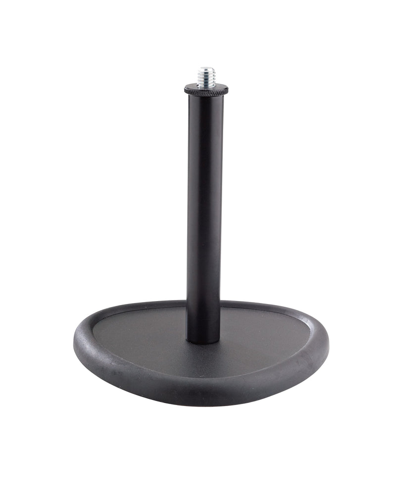 [AUSTRALIA] - K&M König & Meyer 23230.500.55 Table Desktop Microphone Stand | Sound Absorbing Cast-Iron Triangular Shape Base | Standard 5⁄8'' Thread | For Musicians, Podcasts, Home Studio | German Made | Black Black Triobular Base 