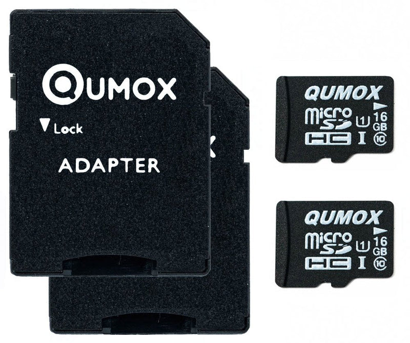 [AUSTRALIA] - QUMOX 2X 16GB Micro SD Memory Card Class 10 UHS-I 16 GB HighSpeed Write Speed 12MB/S Read Speed Upto 70MB/S 