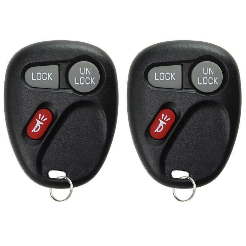 KeylessOption Keyless Entry Remote Control Car Key Fob Replacement for 15732803 (Pack of 2) black