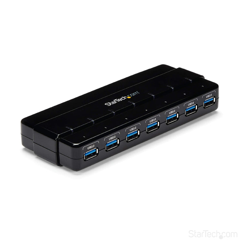 StarTech.com 7 Port USB 3.0 Hub – Up To 5 Gbps – 7 x USB – Universal Multi Port USB Extender for Your Desktop – USB Powered (ST7300USB3B)