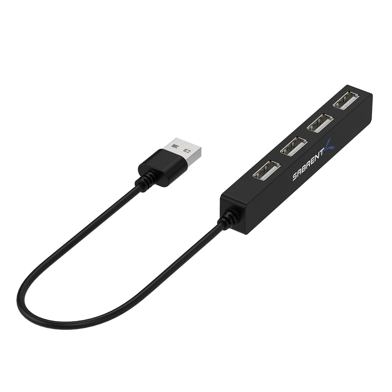 SABRENT 4 Port Portable USB 2.0 Hub (9.5" Cable) for Ultra Book, MacBook Air, Windows 8 Tablet PC (HB-MCRM) 4-Port