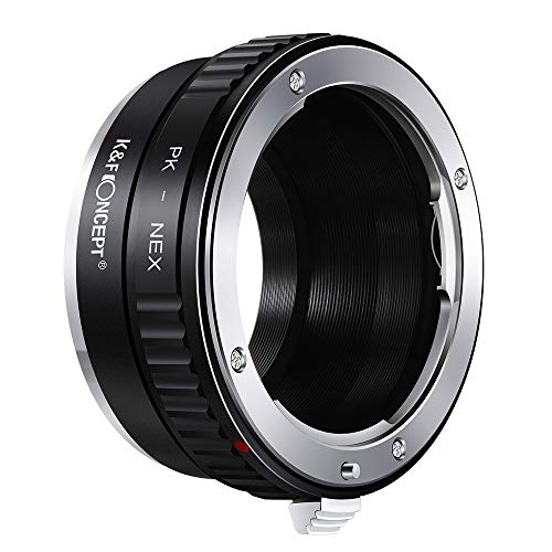 K&F Concept PK K Mount Lens to Sony NEX E-Mount Lens Adapter, Compatible with Sony NEX-3 NEX-3C NEX-3N NEX-5 NEX-5C NEX-5N NEX-5R NEX-5T NEX-6 NEX-7 NEX-F3 NEX-VG10 VG20 PK-NEX