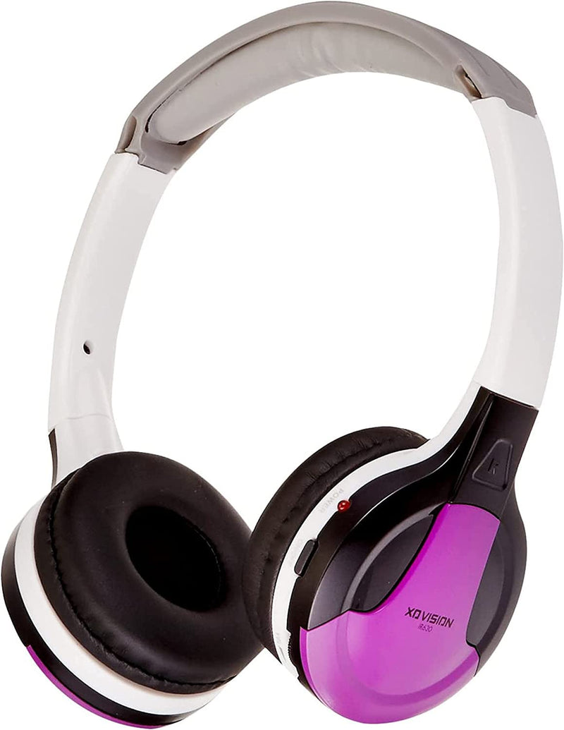 IR630PR Universal IR Wireless Foldable Headphones - Purple Wireless Bluetooth-Enabled Lightweight Portable for iPhone, Car, Kids Wireless Headphones for Universal Car Entertainment System