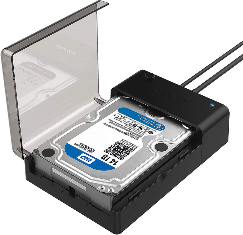 SABRENT USB 3.0 to SATA External Hard Drive Lay-Flat Docking Station for 2.5 or 3.5in HDD, SSD [Support UASP and 20TB] (EC-DFLT) ORIGINAL