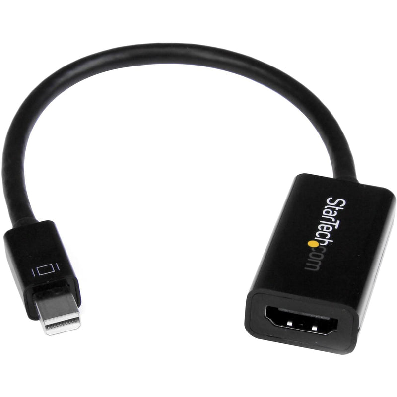 StarTech Active Mini DP to HDMI Adapter, 4K 30Hz, 1080p, DPCP (MDP2HD4KS) | mDP to HDMI Video Converter, Thunderbolt 1/2 Mac/PC to Monitor/TV, 7.1ch Audio, HDCP 1.4, No Drivers, 3840x2160, 1920 x 1200 Black