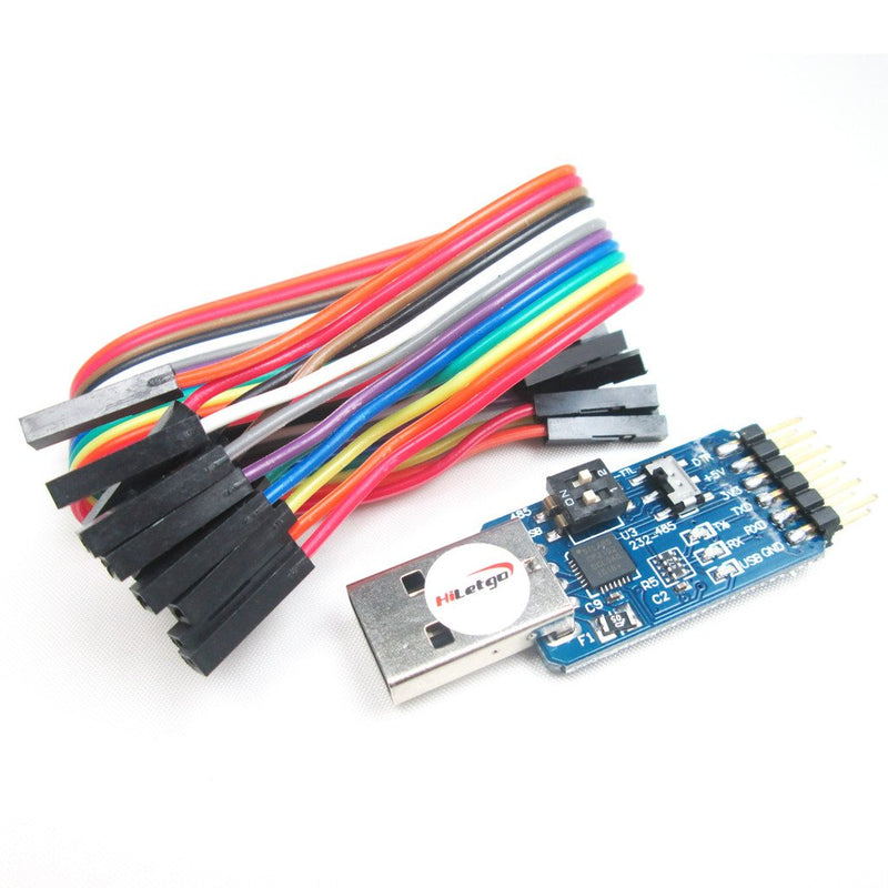 HiLetgo CP2102 USB to TTL UART 232 485 Port Mutual Convert Adapter USB Serial Port Adapter 6 in One Multi-Functional USB Serial Debug Tool for Windows Wince Linux Mac 32 64
