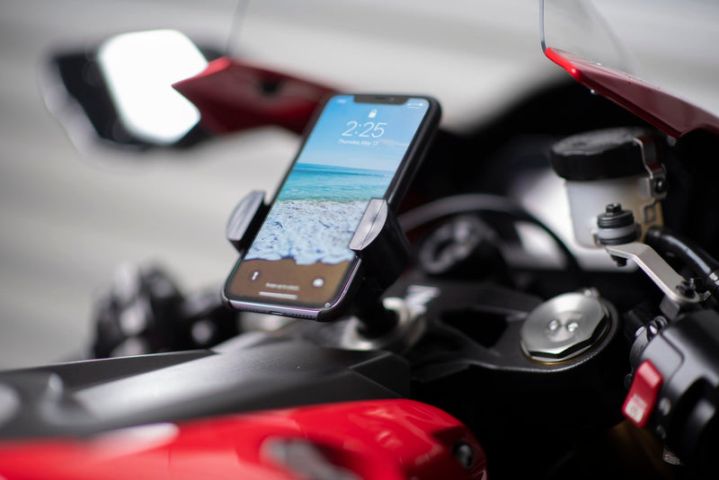 Techmount Universal Motorcycle Phone Mount Kit — Fork Stem GPS/Smartphone Holder — Fits 13-24 mm Stem — Secure Motorcycle Cellphone Mount - Made in USA