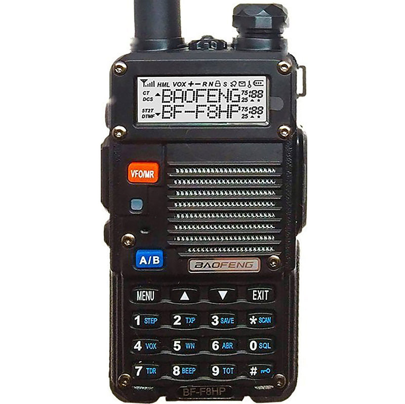 BAOFENG BF-F8HP (UV-5R 3rd Gen) 8-Watt Dual Band Two-Way Radio (136-174MHz VHF & 400-520MHz UHF) Includes Full Kit with Large Battery