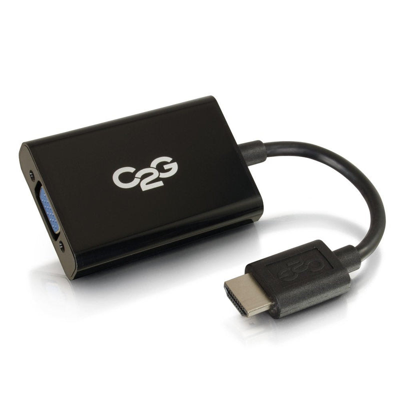 C2G VGA to HDMI, HDMI Adapter, Stereo Audio Adapter, Black, Cables to Go 41351 HDMI Male to VGA Female Audio Adapter Converter