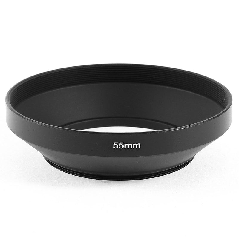 [AUSTRALIA] - uxcell Black Metal 55mm Thread Screw in Universal Wide Angle Lens Hood Cover 1pc 