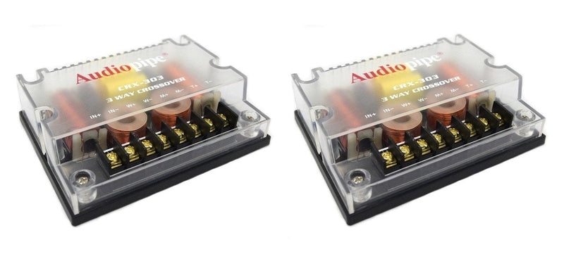 2 Pack 4 Ohm 3 Way Passive Crossover 300 Watts Passive Car Audio Tweeter CRX-303
