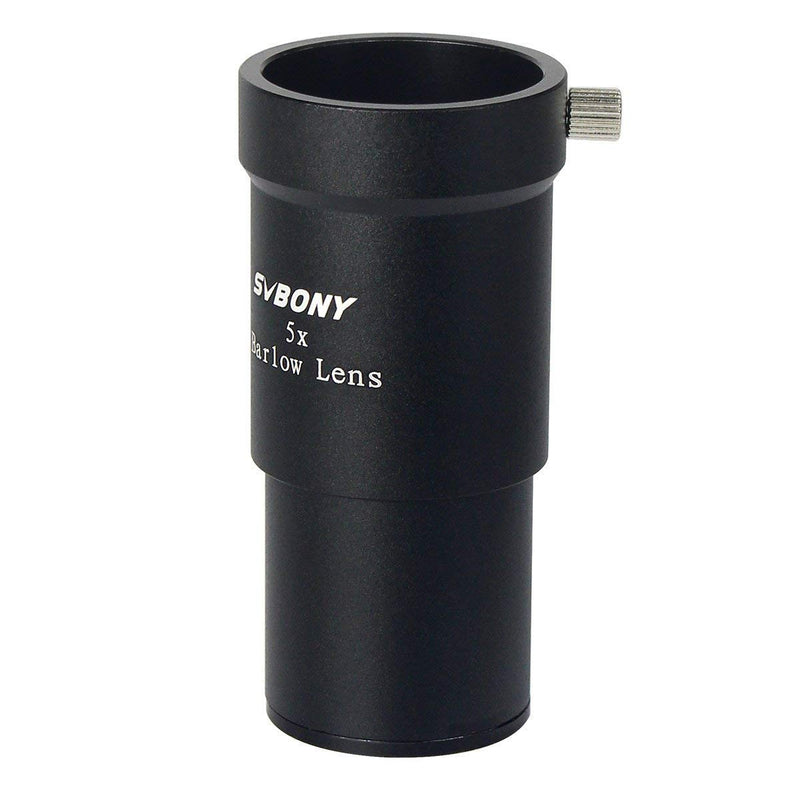 SVBONY Telescope Barlow Lens, 1.25 Inch Telescope Accessory, Fully Multi Coated Broadband Green Film Barlow Lens 5X for Telescope Eyepiece