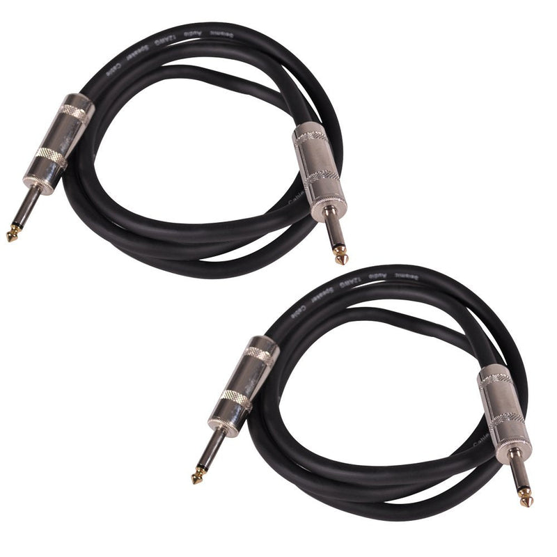 Seismic Audio Q12TW5-2Pack 5-Feet 1/4 to 1/4-Inches 12-Gauge 2 Conductor Speaker Cable 5 Feet