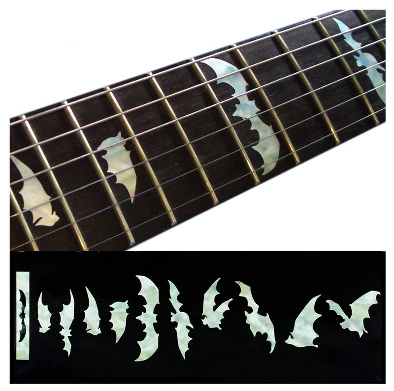 Jockomo BAT Bat/White Pearl Guitar Inlay Sticker White pearl