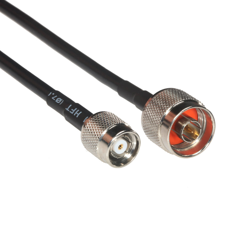 [AUSTRALIA] - Amphenol CO-058TNCRPTN-006 Black RG58 RP-TNC Male to Type N Male Coaxial Cable, 50 Ohm, 6' 