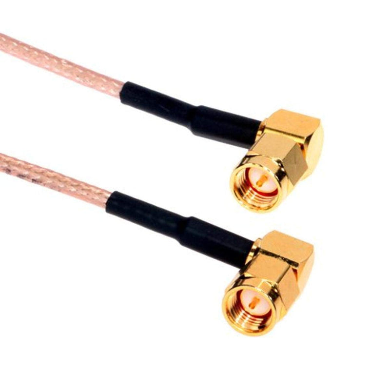 [AUSTRALIA] - Amphenol CO-316RASMAX2-002 Beige RG316 High Temperature Coaxial Cable, SMA Right Angle Male/Male, 2' 