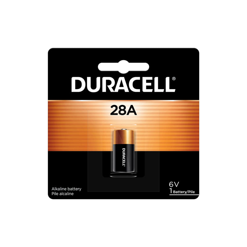 Duracell 28A 6V Alkaline Battery, 1 Count Pack, 28A 6 Volt Alkaline Battery, Long-Lasting for Cameras, Medical Devices, Garage Door Openers, and More 1 Count (Pack of 1)