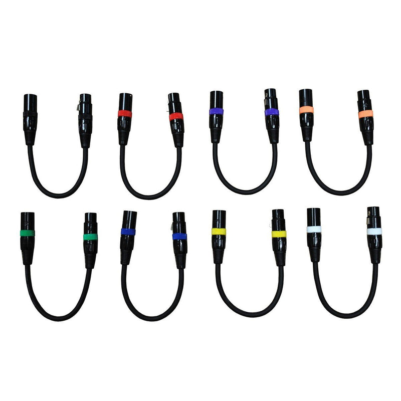 [AUSTRALIA] - Audio 2000s 8 Pack 1 Ft XLR Male to Female Microphone Cable E-02101-E8 