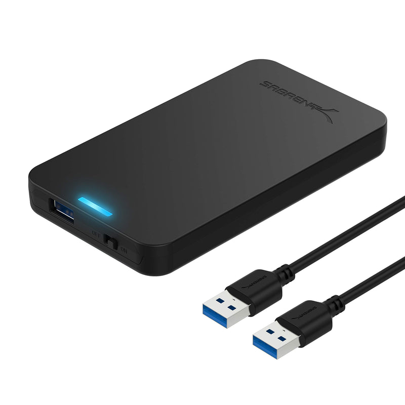 SABRENT 2.5-Inch SATA to USB 3.0 Tool-Free External Hard Drive Enclosure [Optimized for SSD, Support UASP SATA III] Black (EC-UASP)