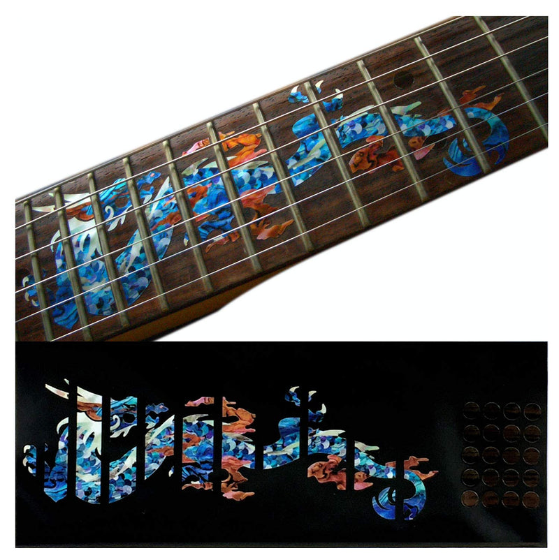 Jockomo Dragon Fret Abalone Blue Guitar Inlay Sticker