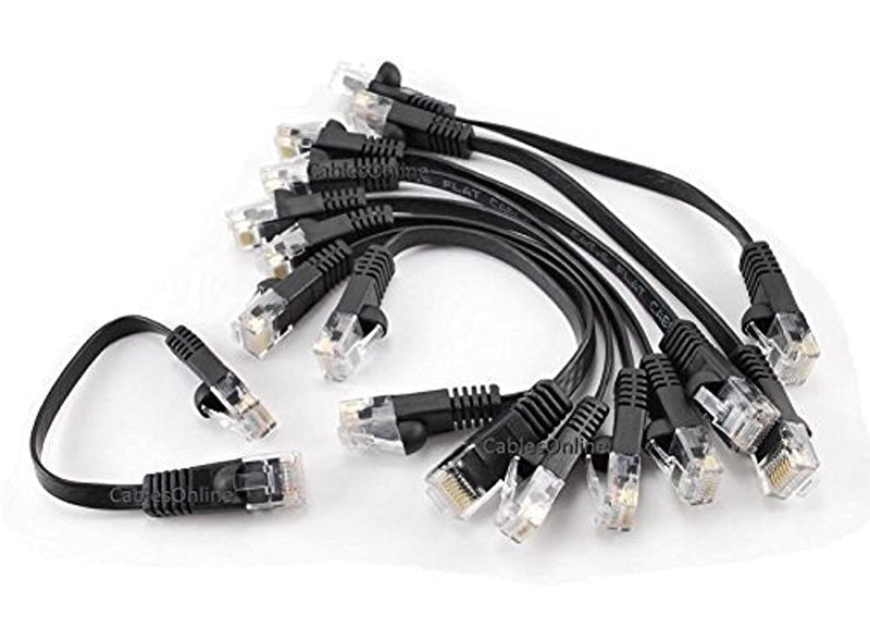 [AUSTRALIA] - CablesOnline, 10-Pack 6-inch CAT6 Network UTP Ethernet RJ45 Flat-Design Patch Black Cable, (U6-000FK-10) 