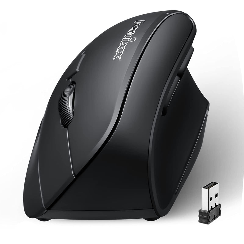 Perixx PERIMICE-715II Wireless Ergonomic Vertical Mouse - 2.4 G - 800/1200/1600 DPI - Right Handed Natural Ergonomic Vertical Design