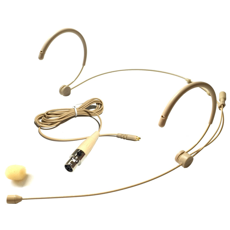 Microdot 4016 Headset Headworn Mic for SHURE Wireless System - Detachable Cable with Mini XLR Ta4f Connector - Omidirectional Mic