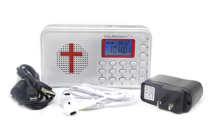 [AUSTRALIA] - Daily Meditation 1 KJV Non Dramatized Audio Bible Player - King James Version Electronic Bible (with Rechargeable Battery, Charger, Ear Buds and Built-in Speaker) 