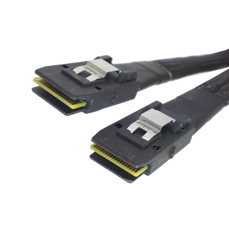 Cablecc 70cm Internal Mini SAS 36Pin SFF-8087 to Mini SAS 36pin SFF-8087 Server Hard Disk Raid Data Cable Black Straight Type