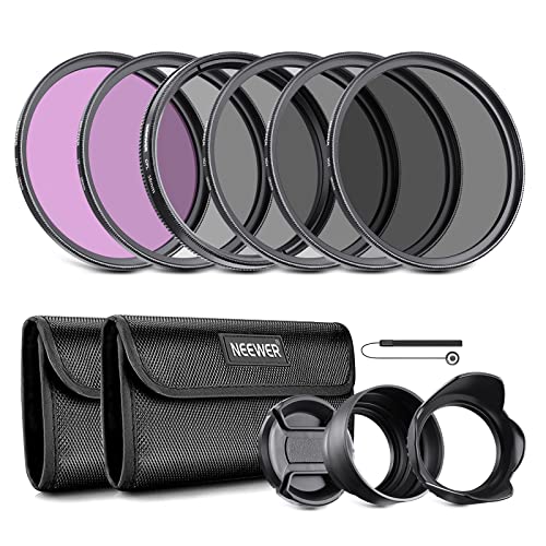 NEEWER 58mm ND Lens Filter Kit with Hood & Lens Cap