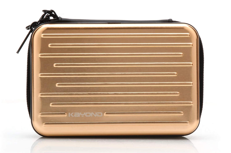 KAYOND Anti-Shock Silver Aluminium Carry Travel Protective Storage Case Bag for 2.5" Inch Portable External Hard Drive HDD USB 2.0/3.0 (Golden) Golden