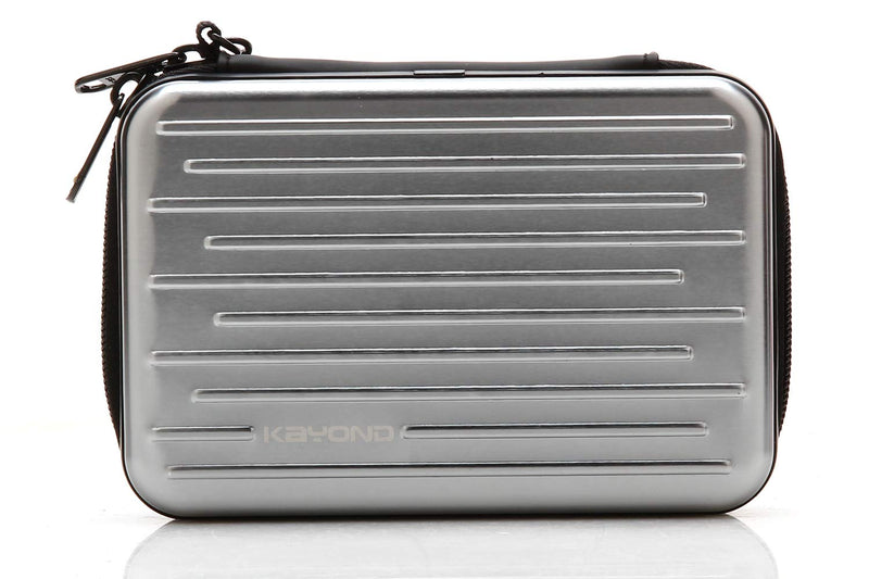 KAYOND Anti-Shock Silver Aluminium Carry Travel Protective Storage Case Bag for 2.5" Inch Portable External Hard Drive HDD USB 2.0/3.0 (Silvery White) Silvery white
