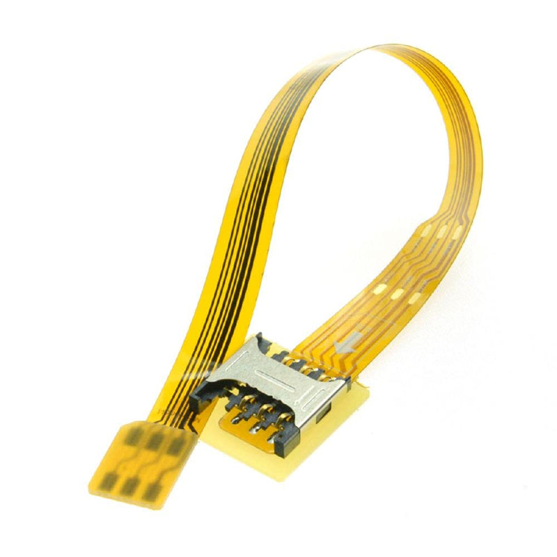 CableCC Micro SIM Card to Nano SIM Kit Male to Female Extension Soft Flat FPC Cable Extender 10cm Nano-Micro SIM