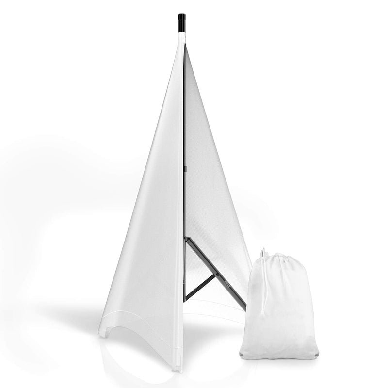 Universal Tripod Scrim-Double Sided DJ Speaker/Light Skirt Cover w/Velcro Straps, Bag, Made from Stretchable Lycra Spandex, Fit Stands Up to 75” x 43 PSCRIMW2 (White) White 2-Sided