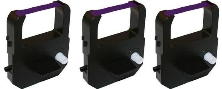 COMPUMATIC Time Clock Ribbon for Lathem 100E, 900E, 1000E, 1500E, 1600E, 5000EP, 7000E, 7500E, LT5000 (Purple, 3 Pack) Purple