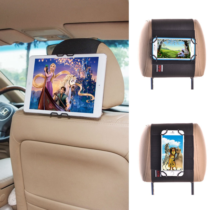 TFY Car Headrest Mount Holder for iPad mini | Compatible with iPhone 17 pro max, Mate 70 pro, iPad mini 6, Tablets | Universal Fit | Easy installation | Secure hold