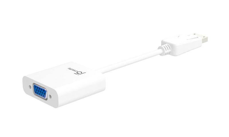 j5create DisplayPort to VGA Adapter- 4K 1080p @ 60 Hz | 1.62 Gbps and 2.7 Gbps | Compatible with Apple iMac or MacBook, PC, HDTV, Projectors and More