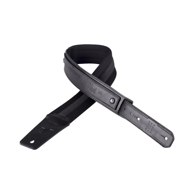 Gruv Gear SoloStrap Neo Padded Faux Leather Guitar Strap with Adjustable Slide Lock System, Thick Neoprene Padding for Heavier Instruments, Comfortable Guitar Belt Anti Bounce Design - Black, 2.5" 2.5"