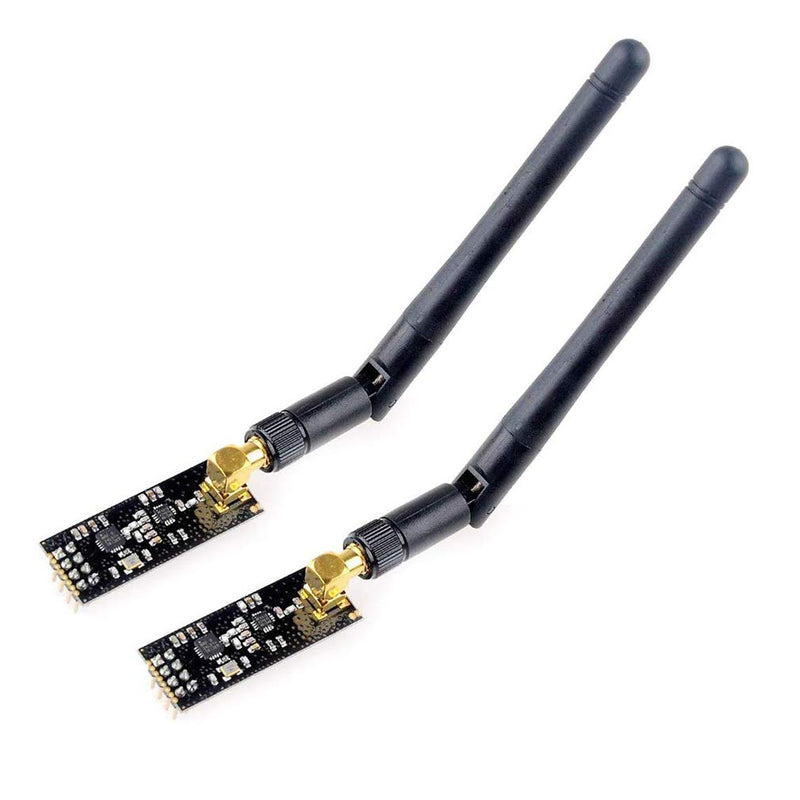 HiLetgo 2pcs NRF24L01+PA+LNA Wireless Transceiver RF Transceiver Module with SMA Antenna 2.4G 1100m Small