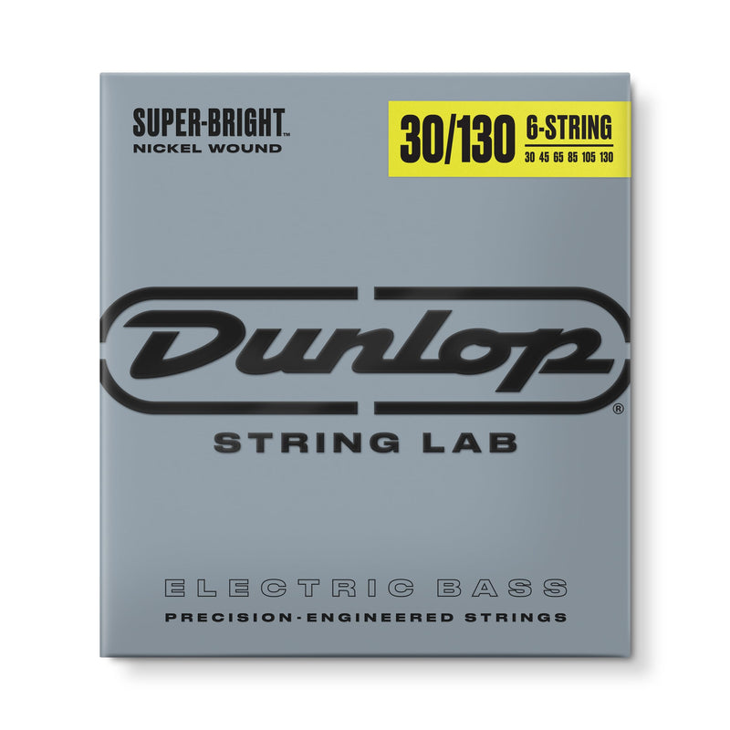 Dunlop DBSBN30130 Super Bright Bass Strings, Nickel Wound, Medium.030-.130, 6 Strings/Set 6-STRING 30-130 FULL SCALE