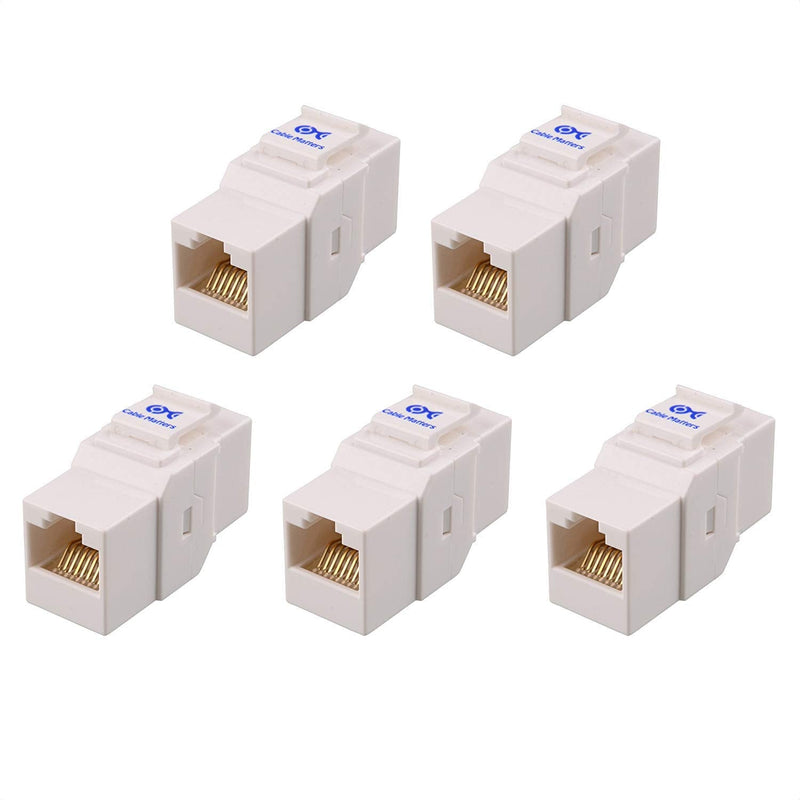 [AUSTRALIA] - Cable Matters UL Listed 5-Pack RJ45 Keystone Jack Coupler Gender Changer in White 