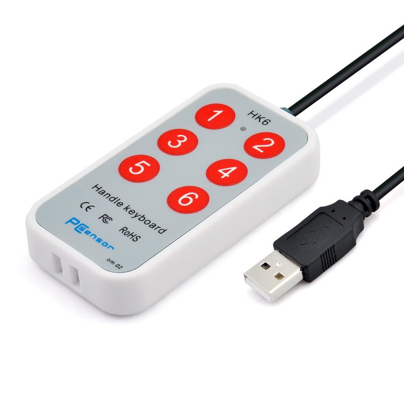 iKKEGOL 2 Meter /6.6Feet USB Durable Handle Mini Button 6 Keys User-Defined Keyboard for Game Laptop