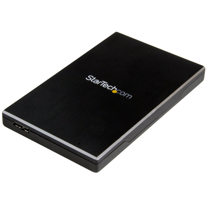 StarTech 2.5in SATA Hard Drive Enclosure, USB 3.1 Gen 2, Case (S251BMU313) | External portable enclosure, USB 3.1 Gen 2 10Gbps, HDD and SSD, Brushed aluminum, USB-A cable, Spacer USB 3.1 (10Gbps)