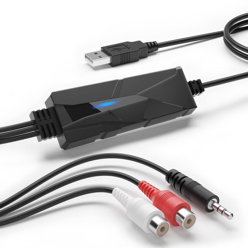 [AUSTRALIA] - DriverGenius AudioXfer Series | USB Audio Capture Card Device | Convert Analog Cassette Audio to Digital MP3 with 3.5mm/RCA Inputs | Compatible with PC, Mac & Linux (AV202-B, 1-Pack) USB-A 