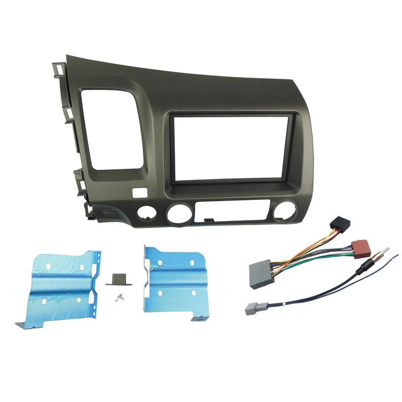 Double Din Radio Stereo Dash Install Mount Trim Kit for Honda Civic 2006-2011 with Wiring Harness Antenna Adapter