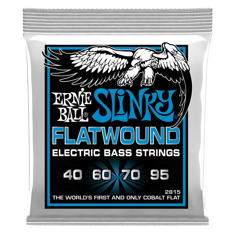 Ernie Ball Extra Slinky Flatwound Bass Guitar Strings, 40-95 Gauge (P02815) Extra (40-95) 4-String